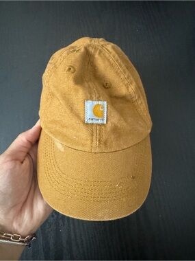 Carhartt Kids' Tan Canvas Logo Baseball Cap